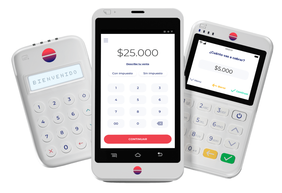 Datáfono Bold Smart y Bold Neo junto a una tarjeta bancaria